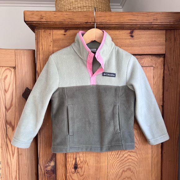 Columbia Other - Columbia | Pink + Green Color Black Fleece Pull Over Sweater